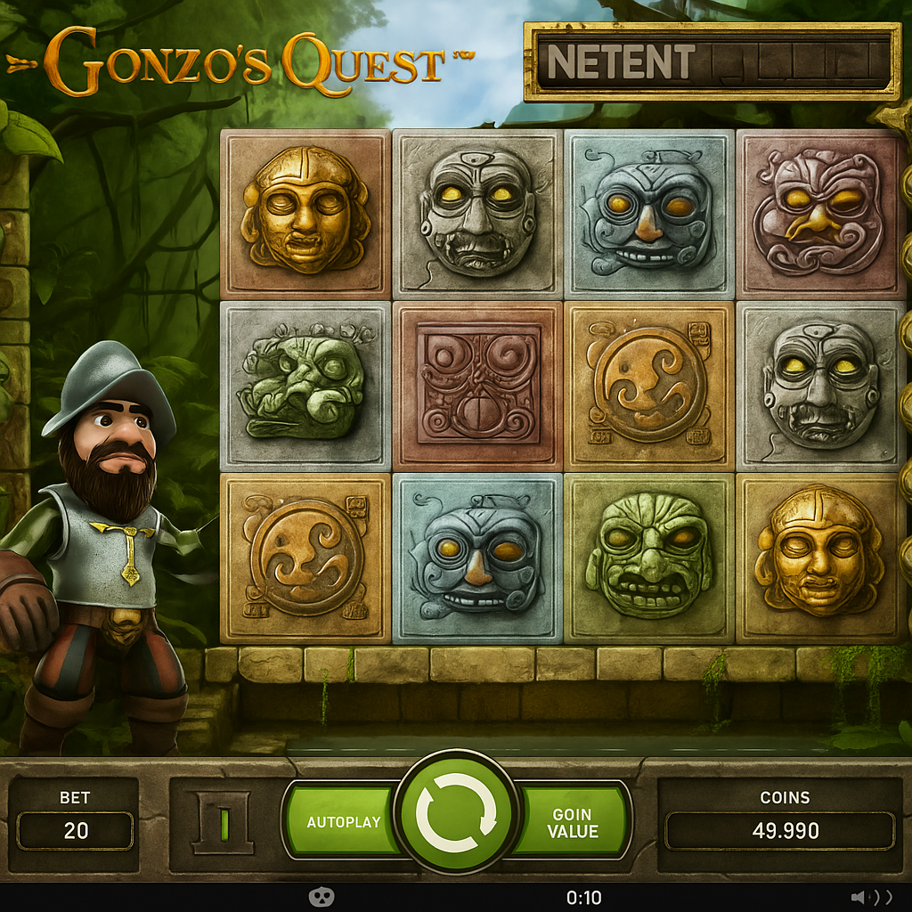 MonacoBet - Gonzo's Quest Slot Game - NetEnt